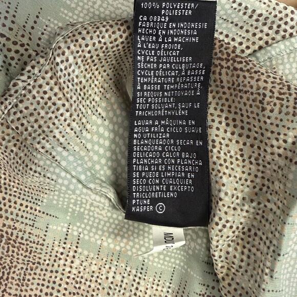 Kasper Petite 6P Blouse Abstract Dot Print Button-Up Shirt - Picture 6 of 10